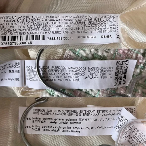 SOLD 💟 ZARA Double-breasted Textured Weave Size Large - Picture 14 of 16